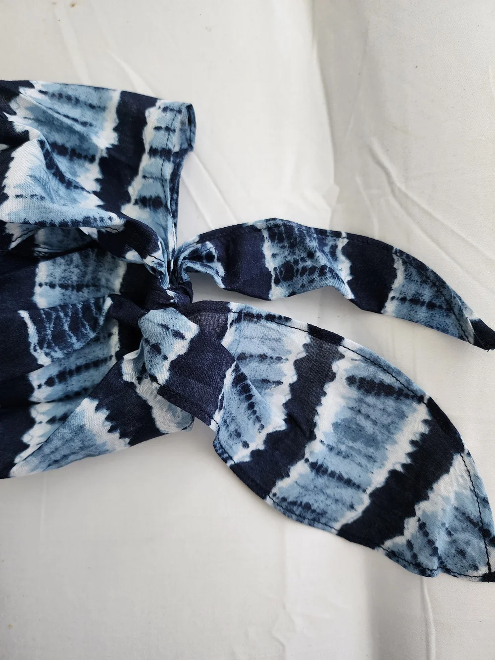 MICHAEL Michael Kors Blue White Tie Dye Off Shoulder Top XL NWT